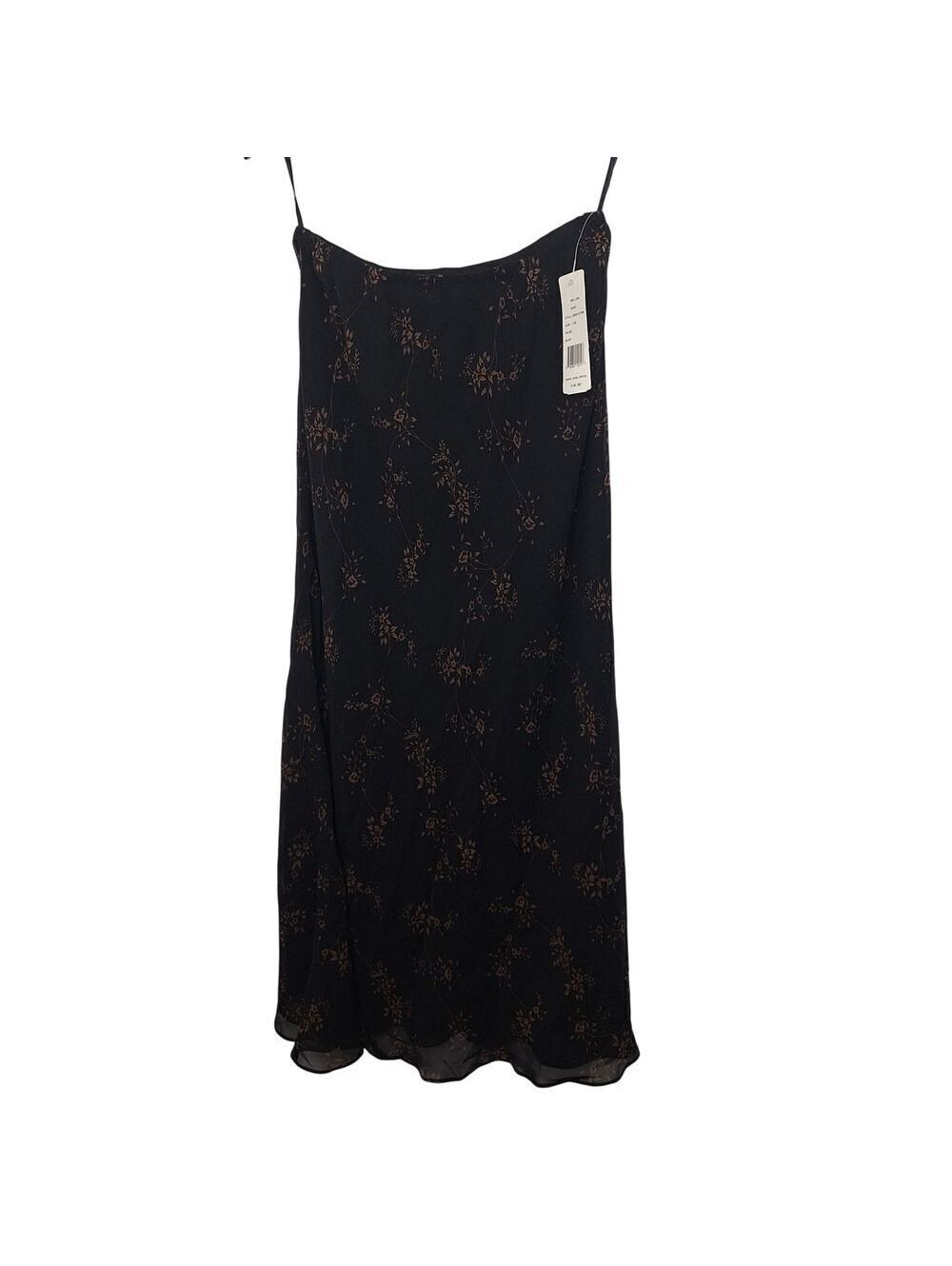 FINITY STUDIO Black Floral !00% Silk Midi Skirt Size 10